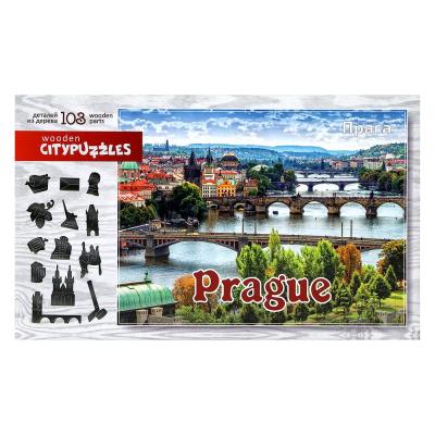 Деревянные фигурные пазлы Citypuzzles Прага 103 детали*