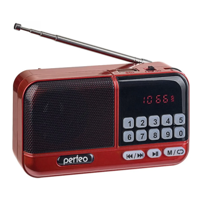 Портативный радиоприемник Perfeo Aspen PF_B4058, красный