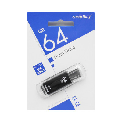 USB-накопитель SmartBuy V-Cut series 64 GB USB 3.0, черный