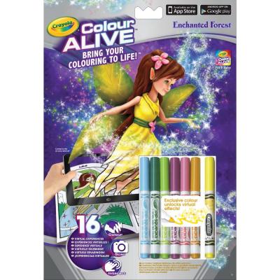 Раскраска Crayola Заколдованный сад из серии Colour Alive, 7 фломастеров, 95-1050