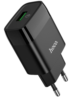 Сетевое зарядное устройство Hoco C72Q, черный без кабеля*
