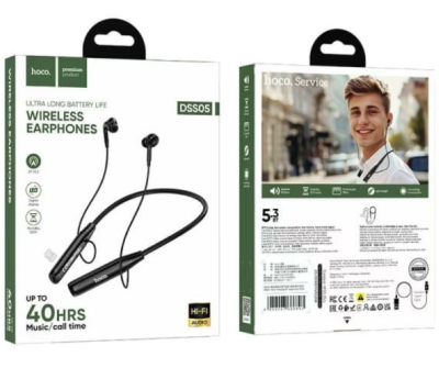 Наушники беспроводные Hoco DSS05 черный (спорт)