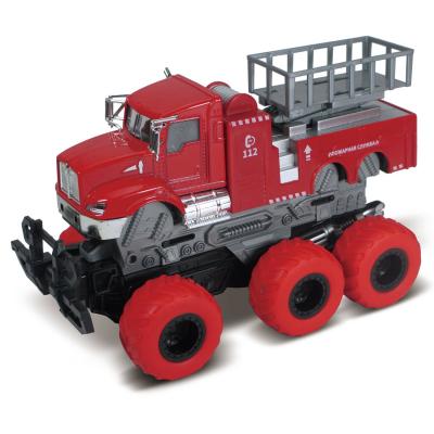 Пожарная машина Funky Toys с подъемным механизмом с краш-эффектом, кабина die-cast, фрикционная