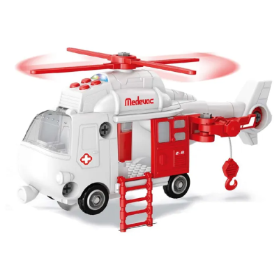 Конструктор Funky Toys спасательный вертолет свет звук 32 см, FT62102