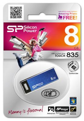 USB накопитель 8 GB Silicon Power Touch 835 Blue