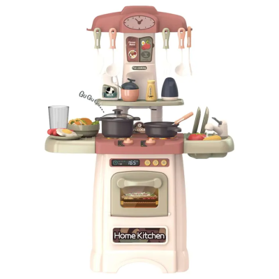 Детская игровая кухня Chef Studio бежевая вода свет звук, 29 предметов Funky toys, FT88354