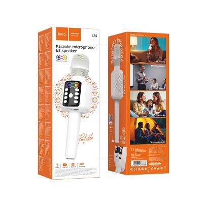 Микрофон караоке беспроводной Hoco L24 белый*