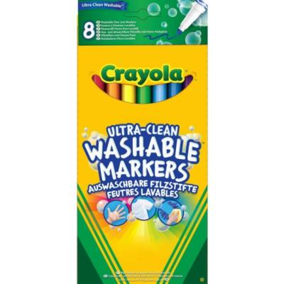 Фломастеры Crayola Тонкие смываемые Супер чисто, 8 штук, 58-8330