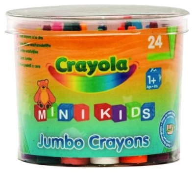 Мелки восковые Crayola для малышей в бочонке, 24 штуки