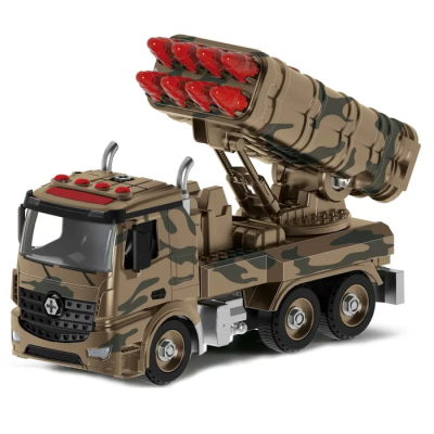 Funky Toys Военная машина-конструктор с ракетной установкой фрикционная 1:12 28 см, FT61168
