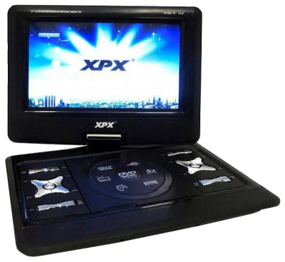 Портативный DVD-плеер XPX EA-1049D с ТВ-тюнером DVB-T2, черный