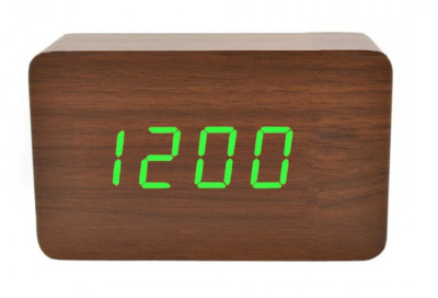 Настольные часы VST 863-4 ярко-зеленый, корпус дерево