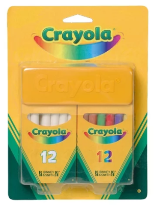 Набор белых и цветных мелков Crayola  24 штуки, 98268