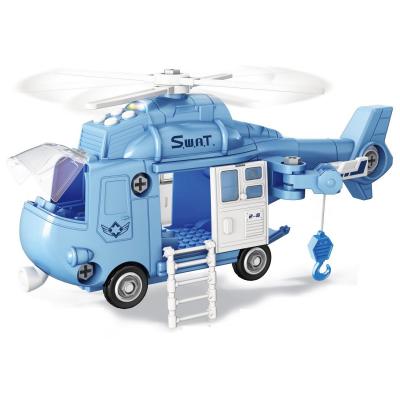 Полицейский вертолет-конструктор Funky Toys, свет и звук, 32 см