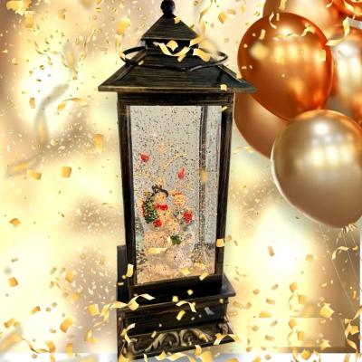 Фонарь музыкальный LED с новогодней композицией Семья снеговиков*