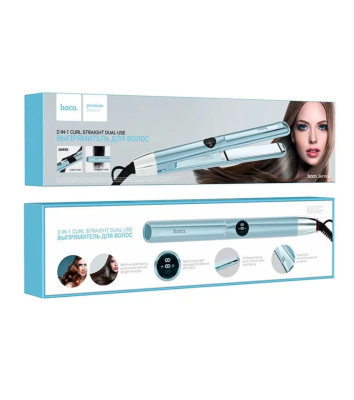 Утюжок для волос профессиональный керамический Hoco DAR50 голубой