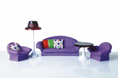 Набор мебели для кукол Огонек Гостиная Конфетти, фиолетовая