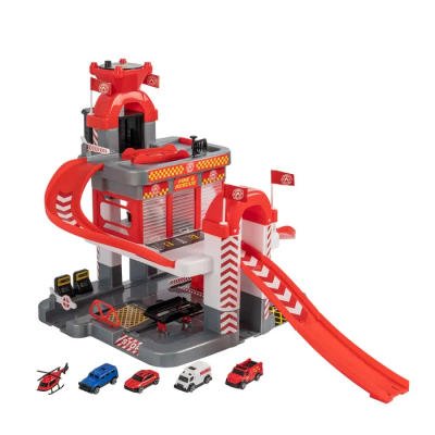 Игровой набор HTI Teamsterz Трехуровневая пожарная парковка с 5 машинками, 1417106