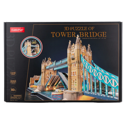 Пазл 3D CubicFun Тауэрский мост с LED-подсветкой, 222детали, L531h Пазл 3D CubicFun Тауэрский мост с LED-подсветкой, 222детали, L531h