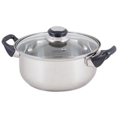 Кастрюля из нержавеющей стали с крышкой стекло 3,9 л