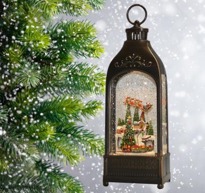 Фонарь LED AZ2024-453 с новогодней композицией музыкальный WDL-24059D