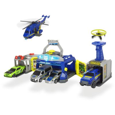 Набор игровой Dickie Toys полицейский штаб 4 машинки и 1 вертолет свет звук 