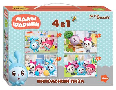 Напольный пазл-мозаика Step Puzzle Малышарики 4 в 1