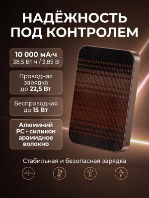 Внешний аккумулятор KEEPHONE BRENDY 10000 Magsafe коричневый узор