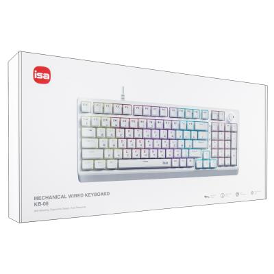 Механическая игровая клавиатура с RGB подсветкой ISA KB-08 белая