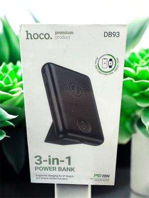 Внешний аккумулятор 3 в 1 Hoco 10000 DB93 Magsafe с беспроводной зарядкой черный