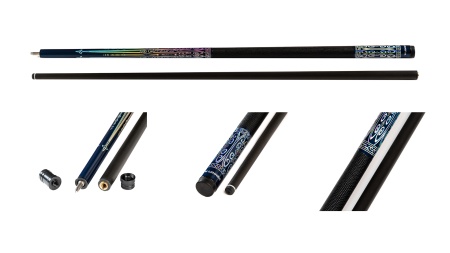 Кий для пула "Winner Carbon - 001" (черно-синий) оплетка натур