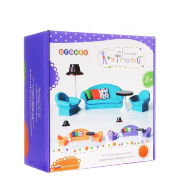 Набор мебели для кукол Огонек Гостиная Конфетти, фиолетовая*