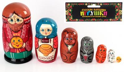 Игрушка деревянная Матрешка Колобок 7 персонажей