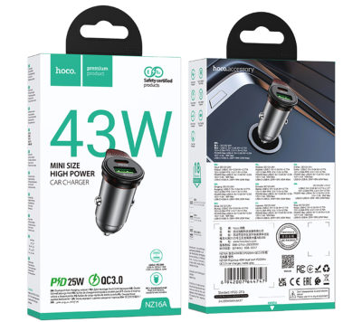 АЗУ Блок Hoco NZ16A 43W черный