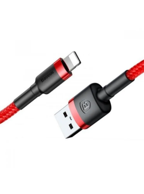 Кабель Baseus CALKLF-C19 USB Lightning 2 м, черный с красным 