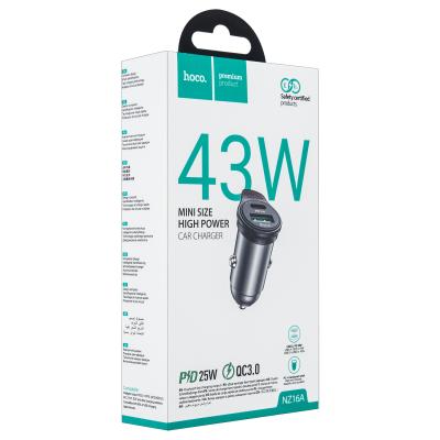 Переходник NZ16A АЗУ на USB  QC3.0 + Type-C 25W HOCO серый Переходник NZ16A АЗУ на USB  QC3.0 + Type-C 25W HOCO серый