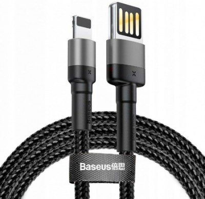 Кабель Baseus Cafule Cable CALKLF-GG1 USB - Lightning, черный с серым