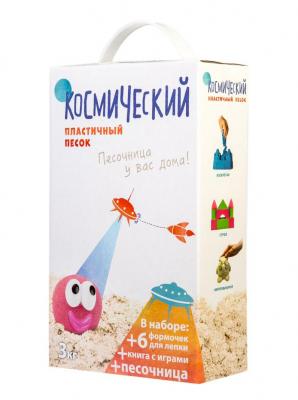 Космический песок Песочница+Формочки 3 кг, желтый