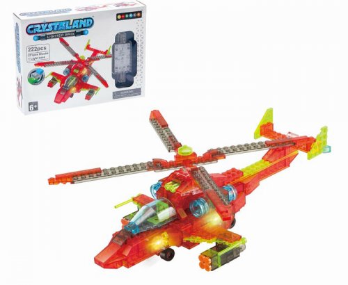 Светящийся конструктор Crystaland Военный вертолет 222 детали Светящийся конструктор Crystaland Военный вертолет 222 детали