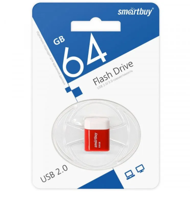 USB-накопитель SmartBuy Lara series USB 2.0 64 ГБ, красный USB-накопитель SmartBuy Lara series USB 2.0 64 ГБ, красный