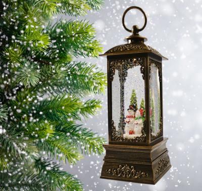 Фонарь LED AZ2023-130 с новогодней композицией музыкальный