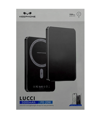 Повербанк KEEPHONE LUCCI 5000 20W черный (беспроводной заряд)