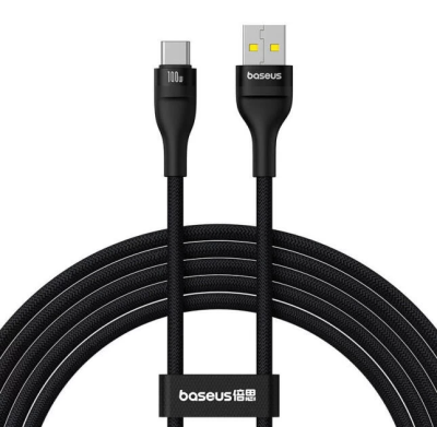 Кабель Baseus Flash 2 Charging P10311804111-00 USB/Type-C 1 м, черный