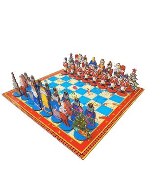 Нескучные шахматы Щелкунчик против Мышиного короля 2 в 1 шахматы / шашки, 40 фигурок на подставках