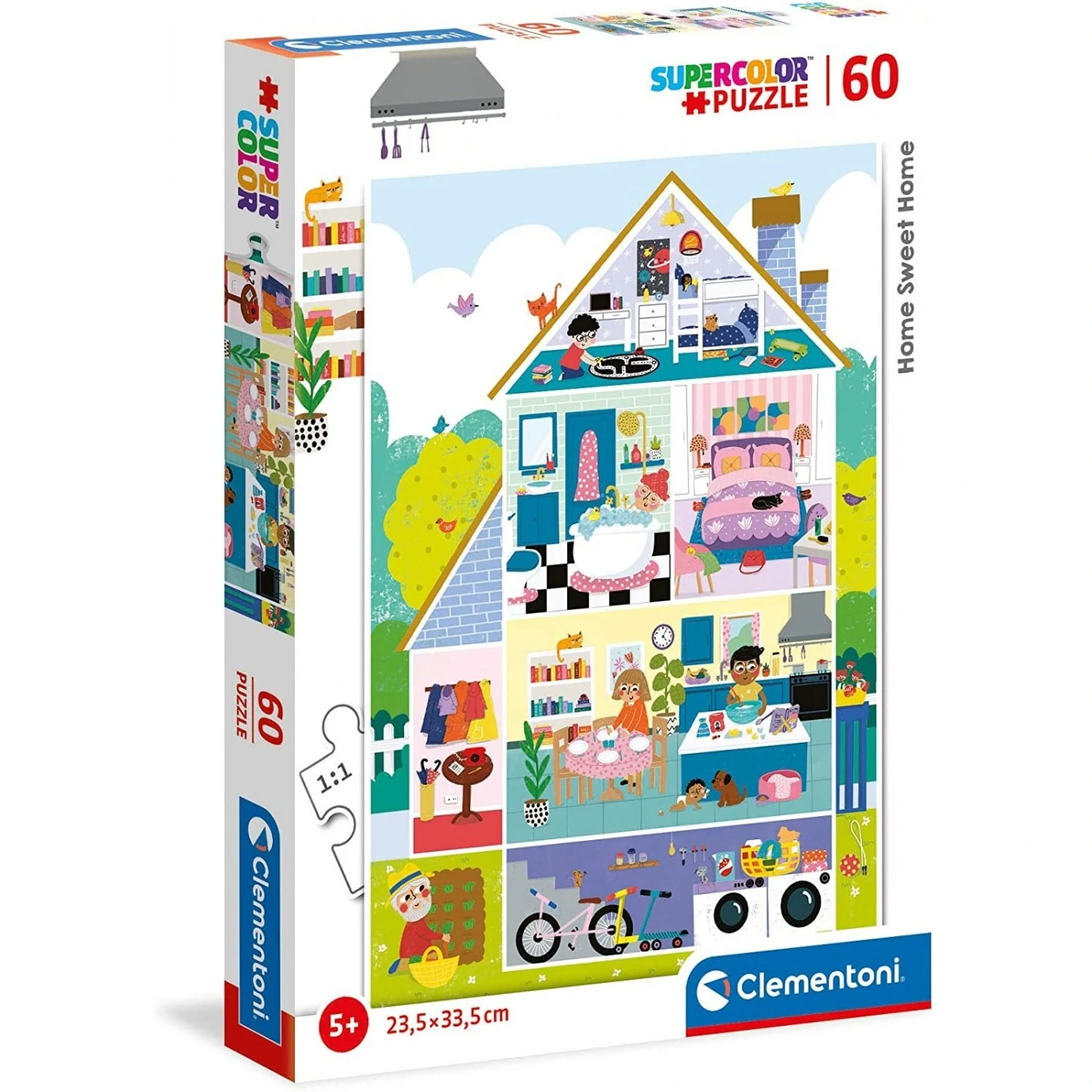 Пазл для детей Clementoni Puzzle 60 Super Kolor Home Sweet Home