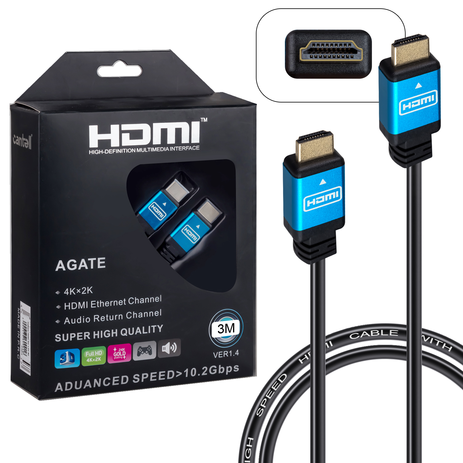 Кабель HDMI 3м 1.4V 3D