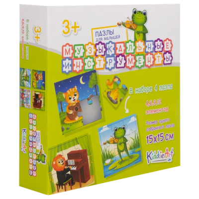 Пазл KiddieArt Музыкальные инструменты 4в1 31 деталь, C22029