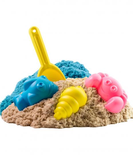 Игрушки в наборе Волшебный песок Океан, песочный 0,5 кг, голубой 0,5 кг