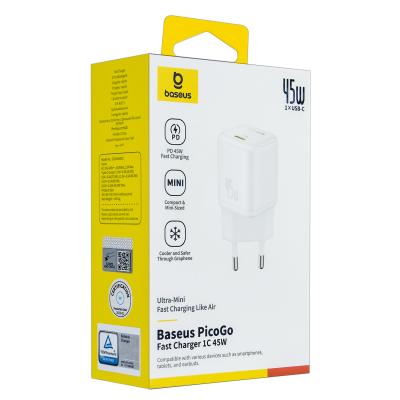 Переходник СЗУ на Type-C 45W GAN P10176800213-00 Baseus белый