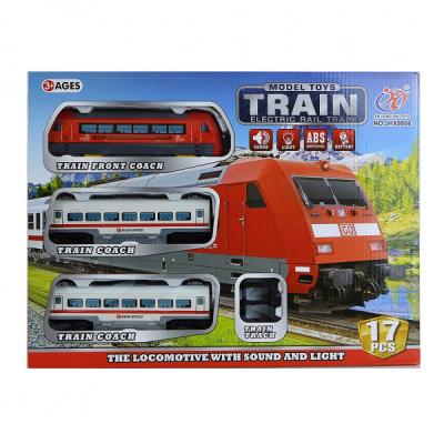 Железная дорога Локомотив, 2 вагона, 17 элементов